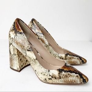 Charles David Block Heel Reptile Snakeskin SZ 5